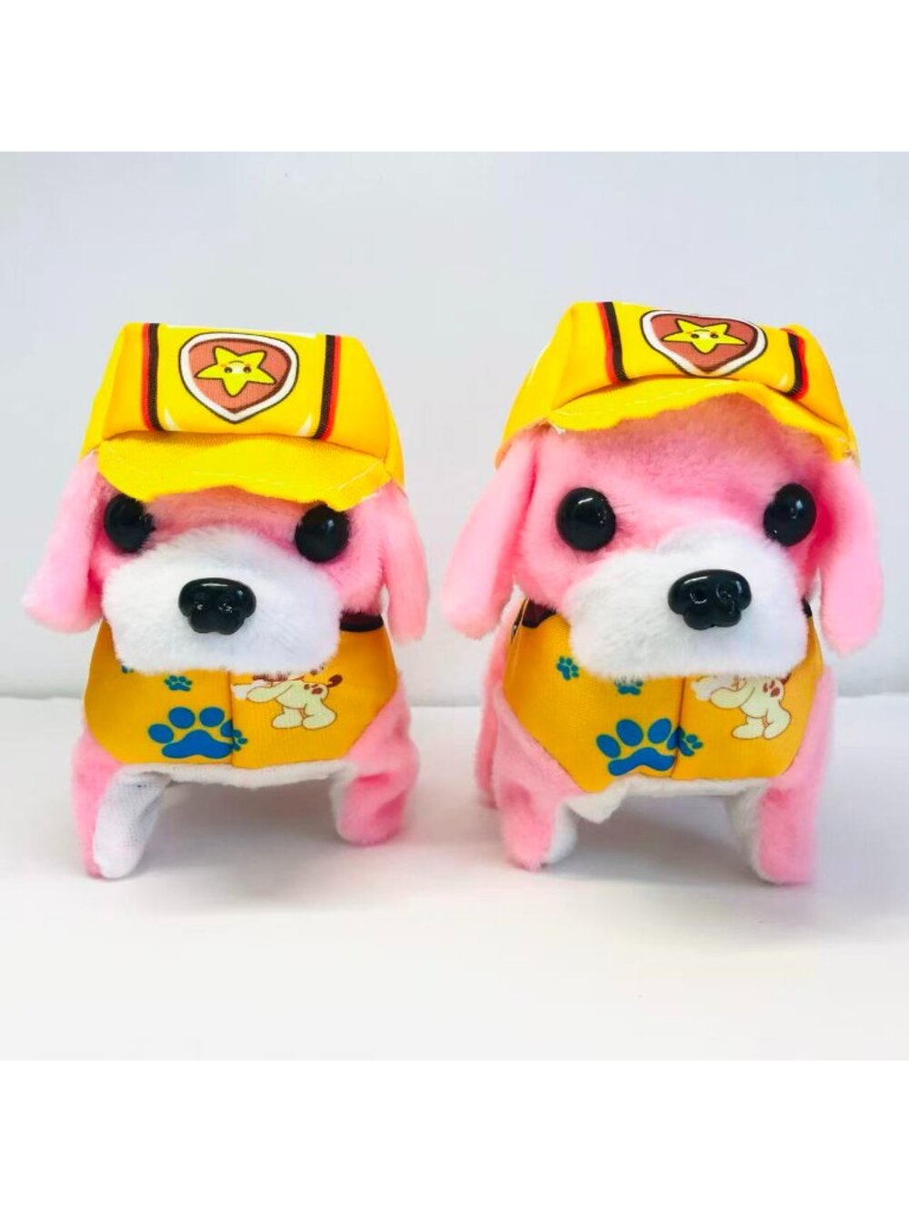 2 pcs/set Kids Boys Girls Fun Toy Gift Plush Dogs - Pink/Yellow